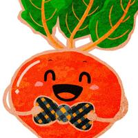 Punny Garden Beet Avatar Cute and happy Punny Garden beet character wearing a snazzy polka dot bowtie