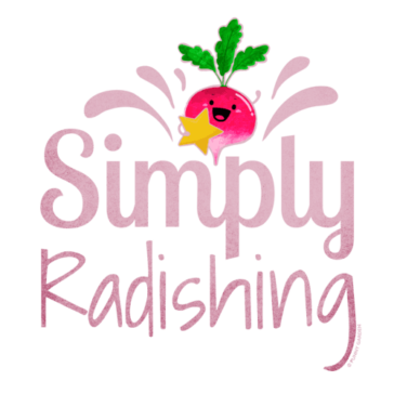 Simply Radishing Cute red radish character holding a yellow star with pun: Simple Radishing