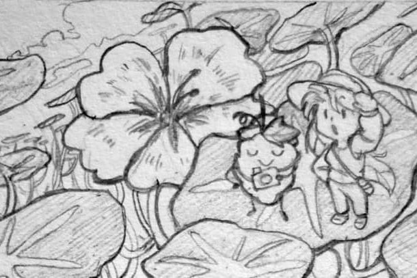 GIANT Nasturtium Grove! Eden's Sketch of: GIANT Nasturtium Grove!