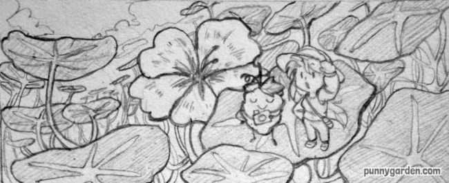 Eden's Sketch of: GIANT Nasturtium Grove!