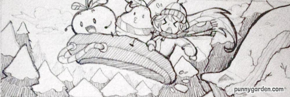 Eden's Sketch of: Crazy Bumpy Sled Ride