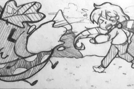 Figaro’s First Snowball Fight! Eden's Sketch of: Figaro's First Snowball Fight