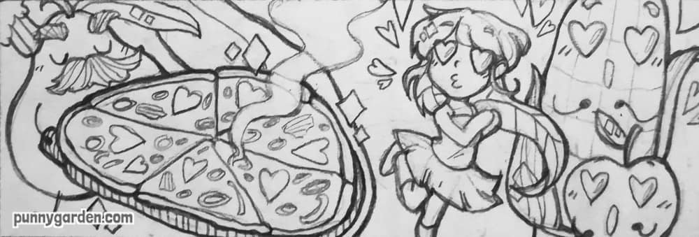 Extra Delicious Valentine’s Day Pizza Eden's Sketch of: Extra Delicious Valentine's Day Pizza