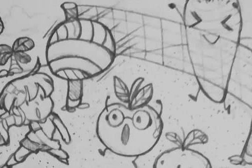 Bouncy Spring Volleyball Eden's Sketch of: Bouncy Spring Volleyball